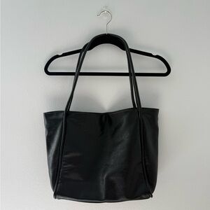 Black Leather Tote Bag